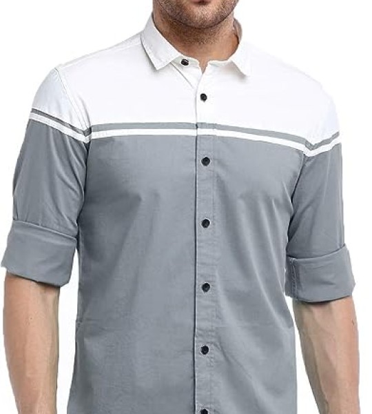 IndoPrimo Men's Classic Fit Casual Shirt