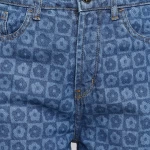 Women's Blue Printed Wide Leg Jeans