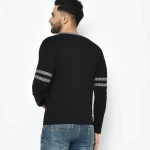 Men's Black Color Block Slim Fit T-shirt