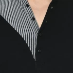 Men's Black Color Block Slim Fit T-shirt