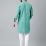 Men's Blue Striped Kurta
