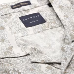 Men's Cream All Over Printed Slim Fit Co-ordinates