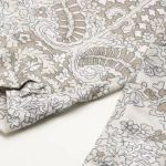 Men's Cream All Over Printed Slim Fit Co-ordinates
