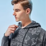 Men's Grey Bandana Graphic Printed Oversized Hoodie
