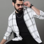 Men's White Checked Shirt