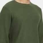 Men's Olive Flat Knits Sweater