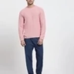 Men's Pink Flat Knit Sweater