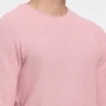 Men's Pink Flat Knit Sweater