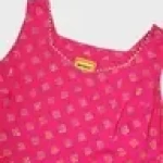Women's Pink Printed Sleeveless Ethnic Dress