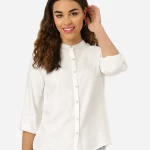 Women White Smart Solid Formal Shirt