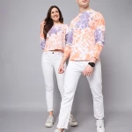 Pack of 2 Unisex Orange Tie & Dye Couple T-shirt