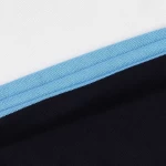 Men's Blue & White Color Block Flat Knit Sweater
