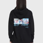 Women's Black BTS Tour Graphic Printed Oversized Hoodie