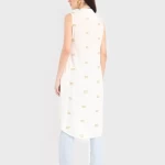Women's White All Over Chill Out Printed Long Kurta