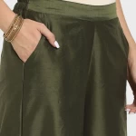 Women's Green Sleeveless Ethnic Kurti