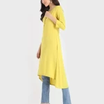 Women's Yellow Mid Kurta