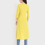 Women's Yellow Mid Kurta